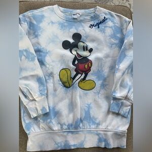 Blue Tie-Dye Mickey Mouse Sweatshirt